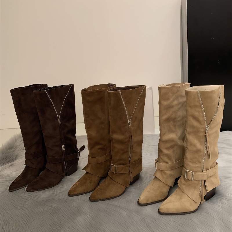 Pipe Bending Spring - Stivali da donna vintage in pelle